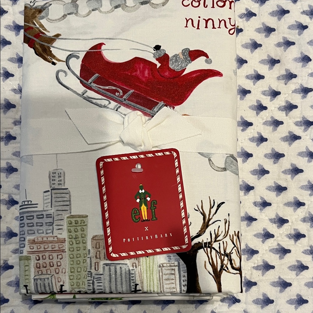 Pottery Barn Elf king size pillowcases Set - Red and White